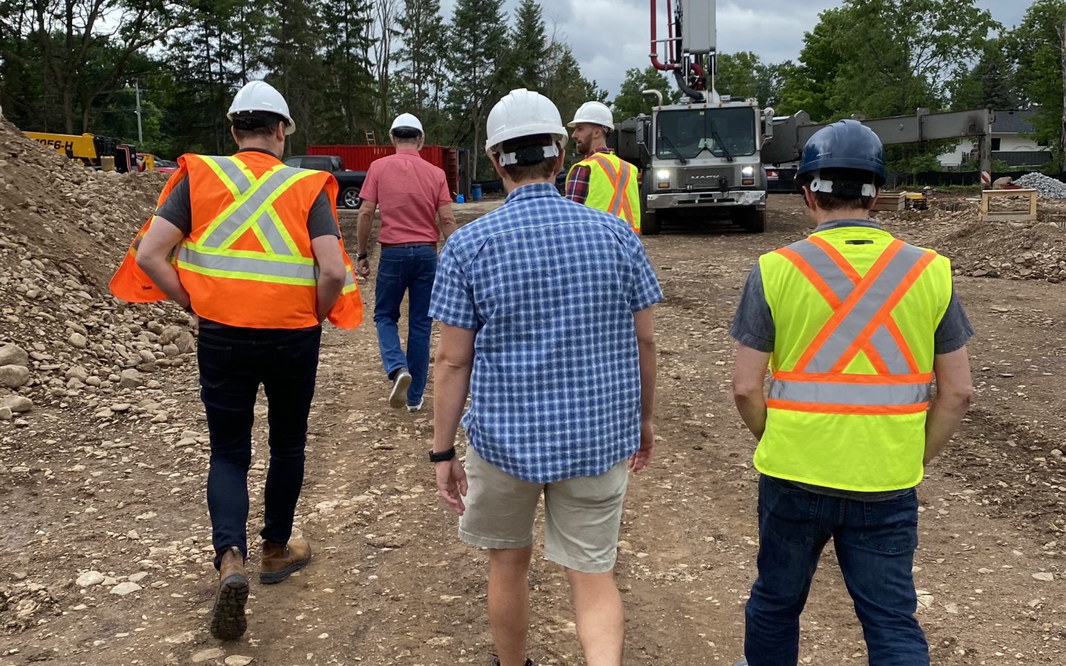 MDM Developments and company walk through the construction site of Creemore Condos in Creemore Ontario