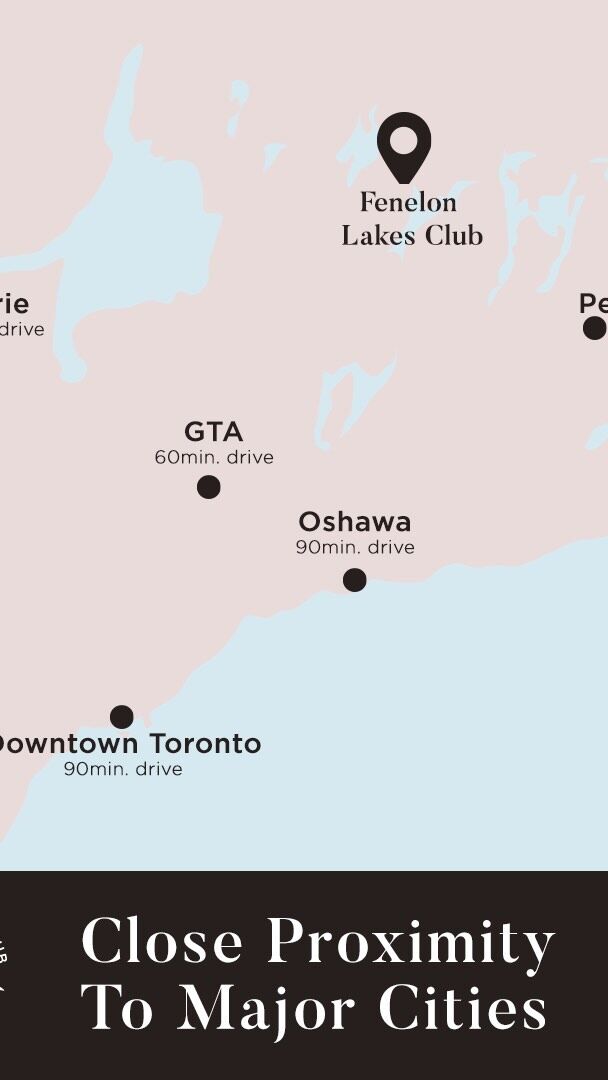 At the luxurious Fenelon Lakes Club condominium community, everything is within reach. Explore the diverse cities of Ontario or plan a spontaneous weekend getaway to these cities:

1. GTA - 60min. drive

2. Pickering - 60min. drive

3. Peterborough - 60min. drive

4. Downtown Toronto - 90min. drive

5. Oshawa - 90min. drive

Register at https://fenelonlakesclub.ca/#register for floor plans and pricing.

#fenelonlakes #fenelonlakesontario #flckawartha #kawarthalakesontario #ontariorealestate #kawartharealestate #kawarthahousing #kawarthapreconstruction