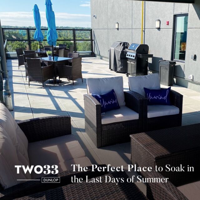 The spacious rooftop terrace patio at 233 Dunlop is the perfect place to soak in the last days of Summer. Bask in the warmth of the sun while enjoying the gorgeous view of the blue skies and lush greenery surrounding the building. To take it up a notch, enjoy a delicious barbecue while you gaze over the beautiful views of Lake Simcoe.

Book a tour of your new luxurious rental here: https://dms.leadmanaging.com/application/controllers/booking.php?r=g39xQUExMDA0NzI=

#luxuryrentals #downtownbarrie #barrieskyline #rooftoppatio #rooftopterrace #lastdaysofsummer #apartmentsbarrie #barriehomes